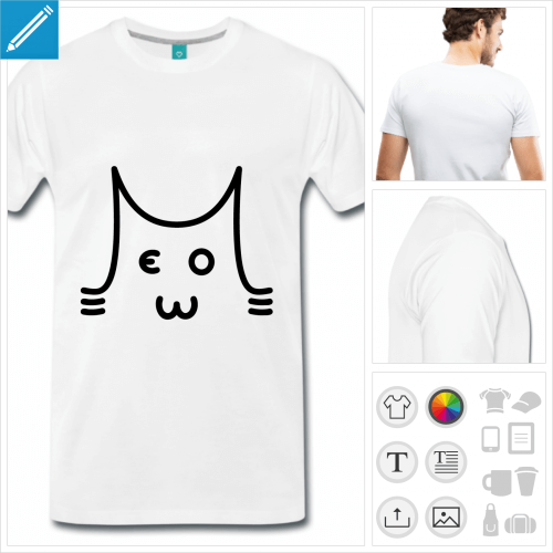 t-shirt premium humour chat  crer en ligne