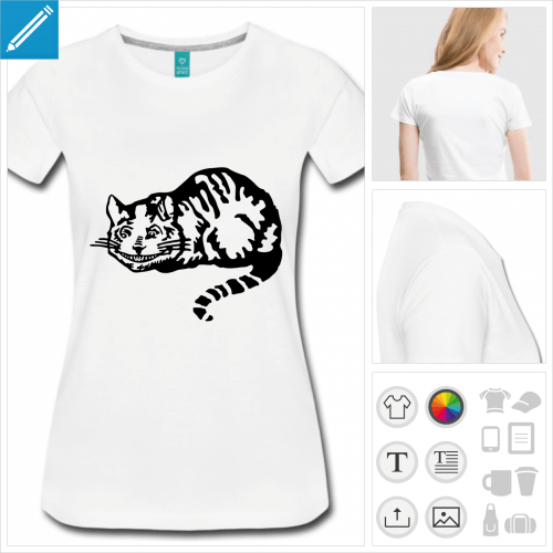 t-shirt chat Alice  personnaliser et imprimer en ligne