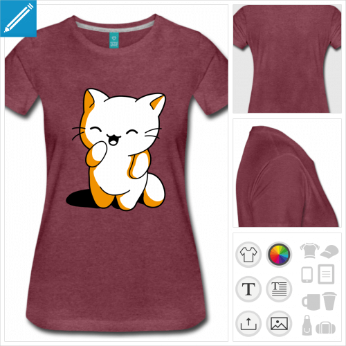 t-shirt femme chaton  personnaliser et imprimer en ligne