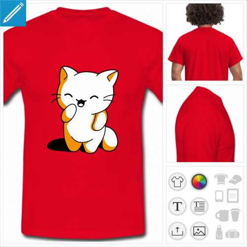 t-shirt chaton kawaii personnalisable