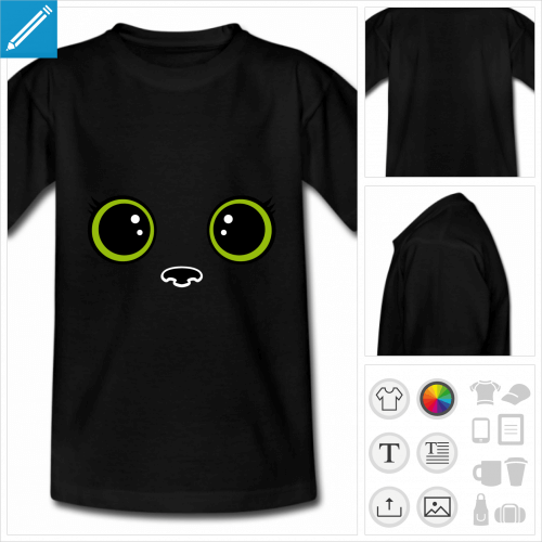 t-shirt simple chat kawaii  imprimer en ligne