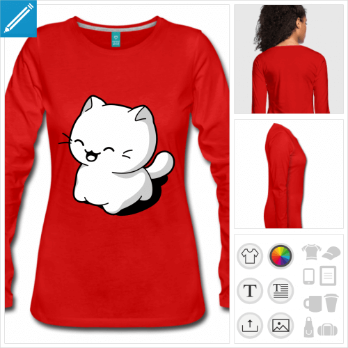 t-shirt manches longues kawaii personnalisable