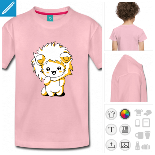 t-shirt rose chaton kawaii  personnaliser et imprimer en ligne