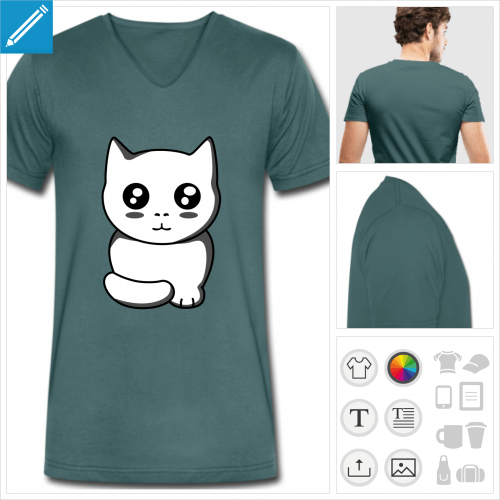 t-shirt chaton kawaii  personnaliser