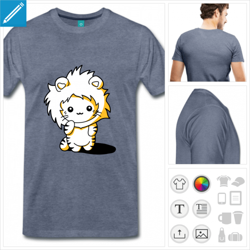 t-shirt premium chaton  personnaliser, impression unique