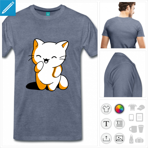 t-shirt premium chaton à personnaliser en ligne