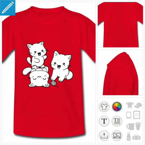 t-shirt enfant chatons  personnaliser et imprimer en ligne