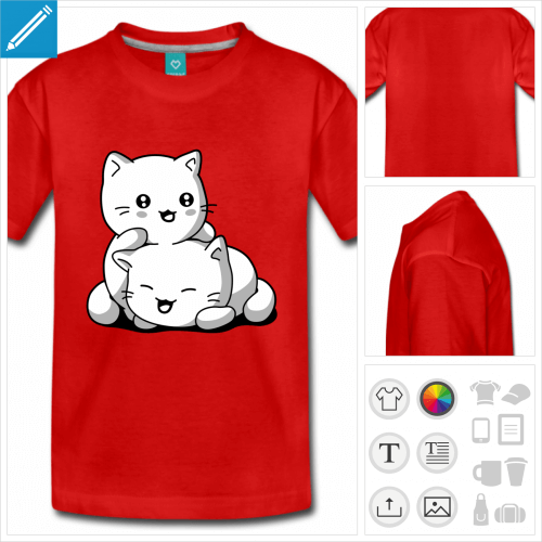 t-shirt rouge chatons à créer en ligne