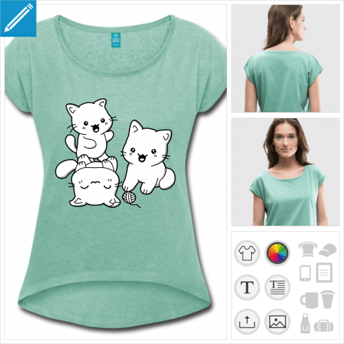 top cropped chatons kawaii  personnaliser en ligne