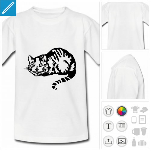 t-shirt simple cheshire cat  personnaliser