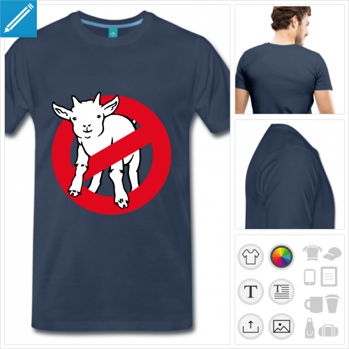 T-shirt chvre Ghostbusters, I ain't afraid of no goats, blague geek.