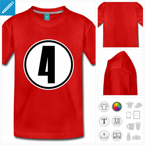 t-shirt pour adolescent Numro 4 personnalisable