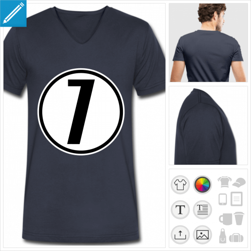 t-shirt Numro 7 personnalisable