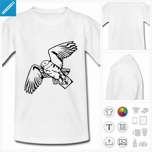 t-shirt ado hibou  personnaliser en ligne