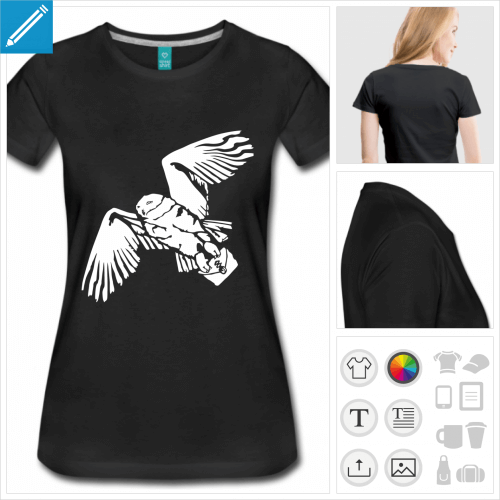 t-shirt femme chouette  imprimer en ligne