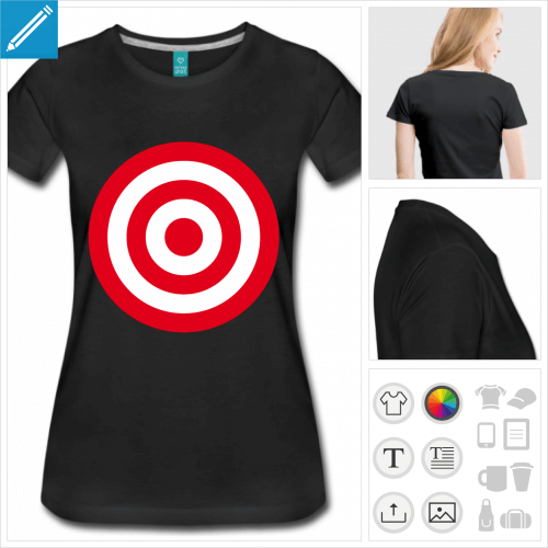 t-shirt femme cible ronde  personnaliser