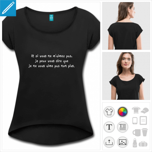 t-shirt femme citation  personnaliser en ligne