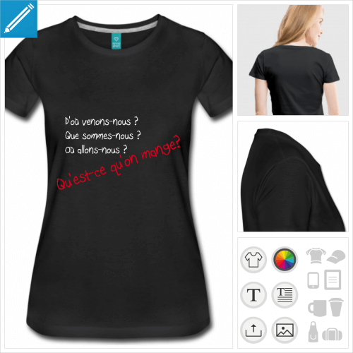 t-shirt manches courtes qui sommes nous  personnaliser en ligne