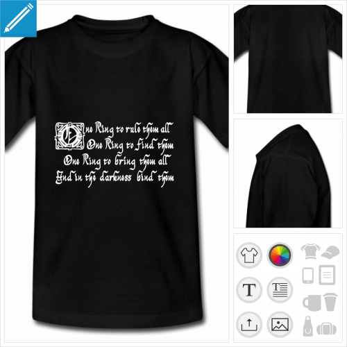 t-shirt simple citation Tolkien  personnaliser et imprimer en ligne