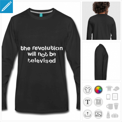 t-shirt rvolution personnalisable, impression  l'unit