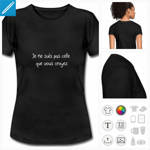 t-shirt blanc simple citations  crer en ligne