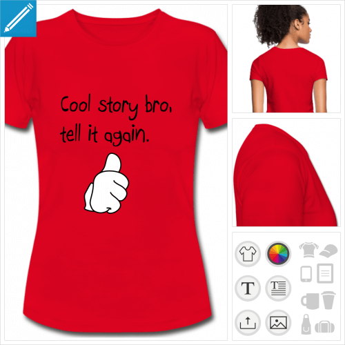 t-shirt blanc simple cool story bro  imprimer en ligne