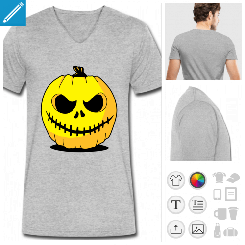 t-shirt simple citrouille Halloween  personnaliser