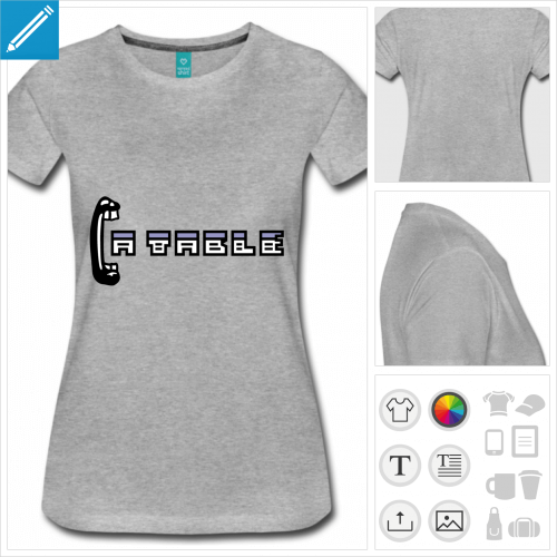 t-shirt dveloppeur personnalisable, impression  l'unit