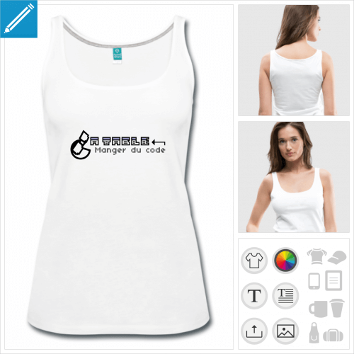 t-shirt femme manger du code  crer en ligne