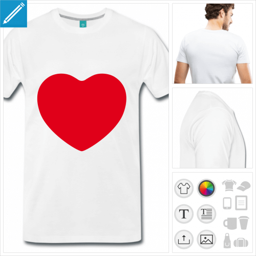 T-shirt cur  personnaliser, ajouter votre texte et crer un t-shirt j'aime.