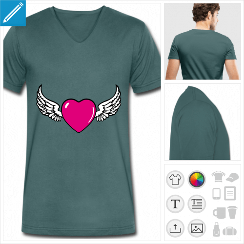 t-shirt coeur  crer en ligne