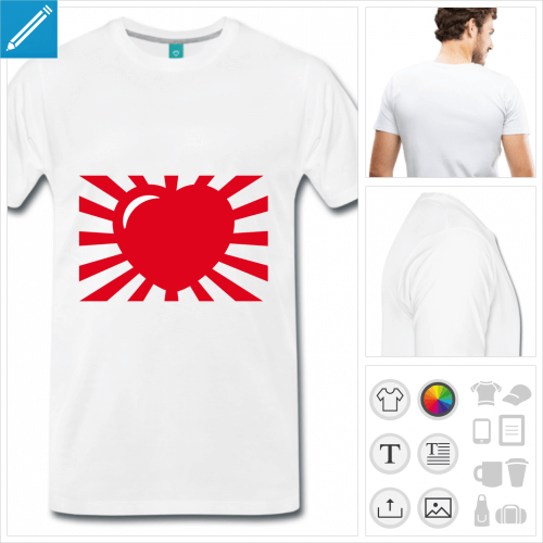 T-shirt cur  rayons en style manga / anime  imprimer en ligne.