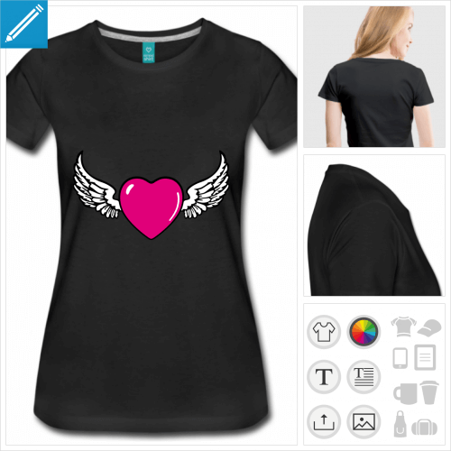 t-shirt basique coeur ail  personnaliser en ligne