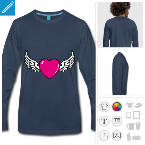 t-shirt coeur ailes  crer soi-mme