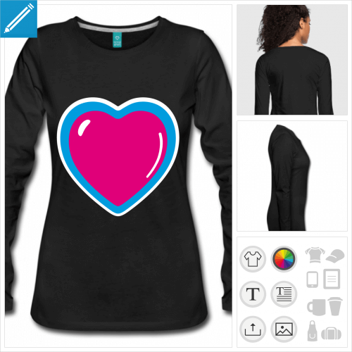 t-shirt coeur kawaii  crer soi-mme