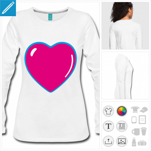 tee-shirt coeur à créer soi-même