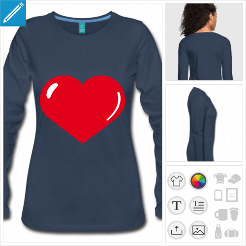 t-shirt coeur  imprimer en ligne