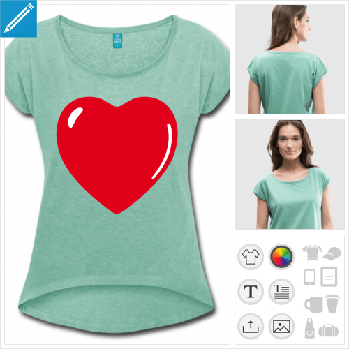 t-shirt coeur  personnaliser