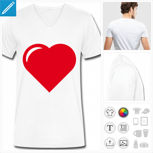 t-shirt simple coeur pointu  crer soi-mme