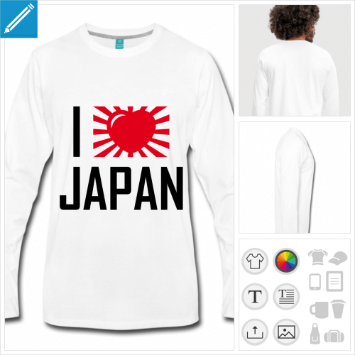 t-shirt manches longues japon  personnaliser en ligne