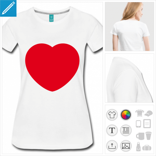 t-shirt simple coeur  personnaliser en ligne