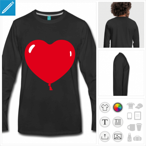 t-shirt coeur ballon  crer soi-mme