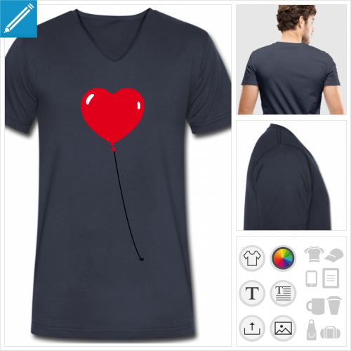 t-shirt manches courtes coeur  crer en ligne