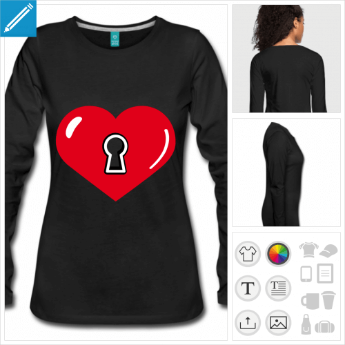 t-shirt noir coeur  crer en ligne