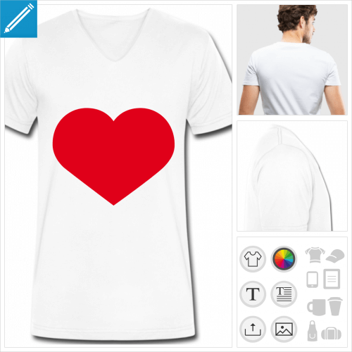 tee-shirt I love personnalisable