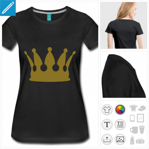 t-shirt basique couronne à créer soi-même
