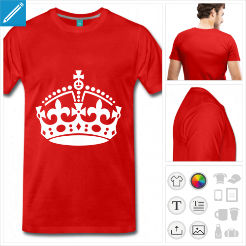 T-shirt couronne keep calm  personnaliser, ajoutez votre texte et crez votre blague keep calm.