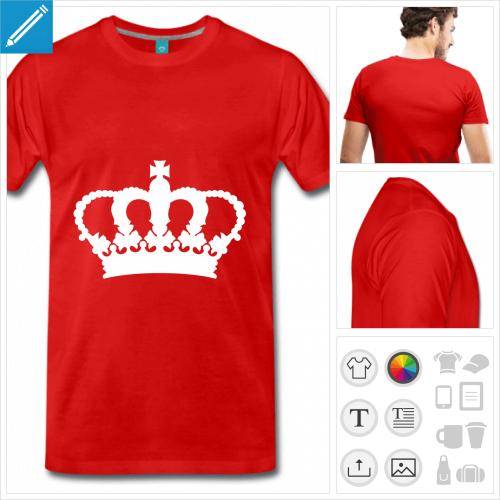 T-shirt couronne keep calm, couronne de la reine d'Angleterre  personnaliser. Ajoutez votre texte keep calm.