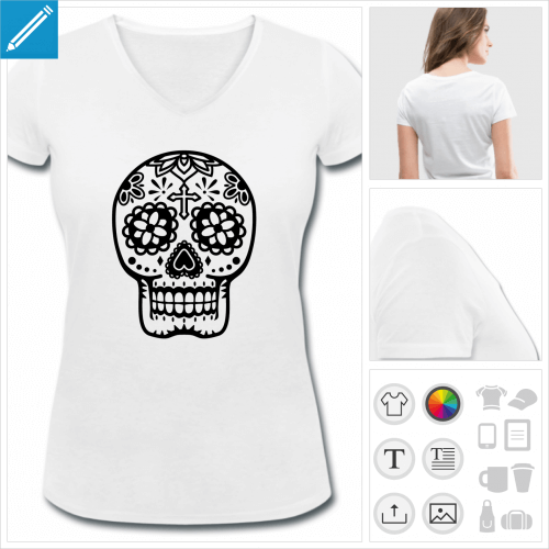 t-shirt femme calavera  crer soi-mme