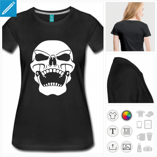 t-shirt femme tte de mort  crer soi-mme